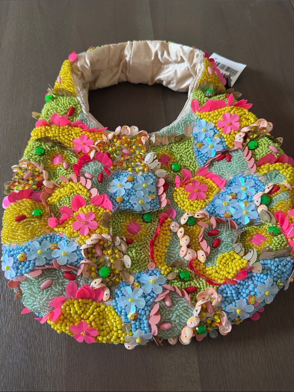 Beaded Floral Statement Bag in Multicolor - Picture 3 of 3